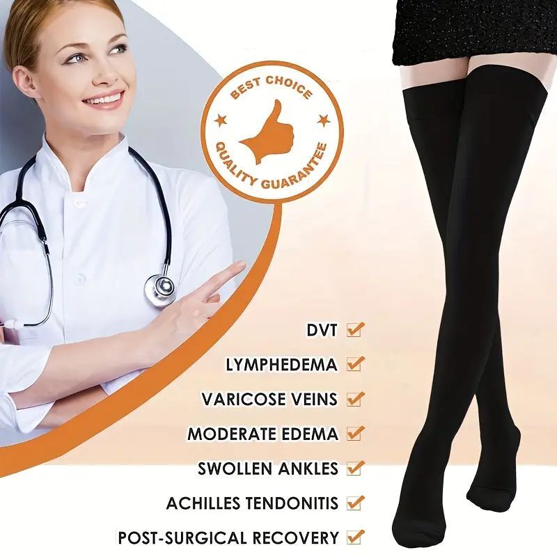 30-40 mmHg Medical Compression Stockings Thigh High Surgical Socks Varicose Pain