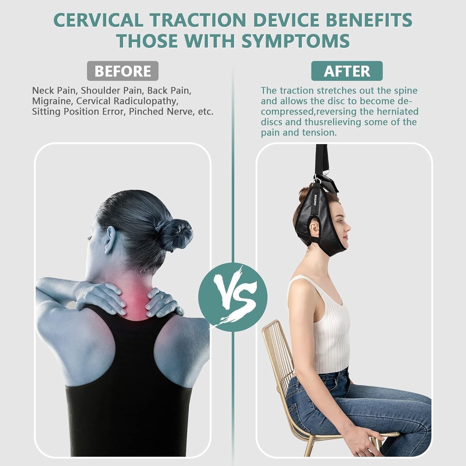 Neck Stretcher Cervical Traction Device for Home Use – Over The Door Cervical…
