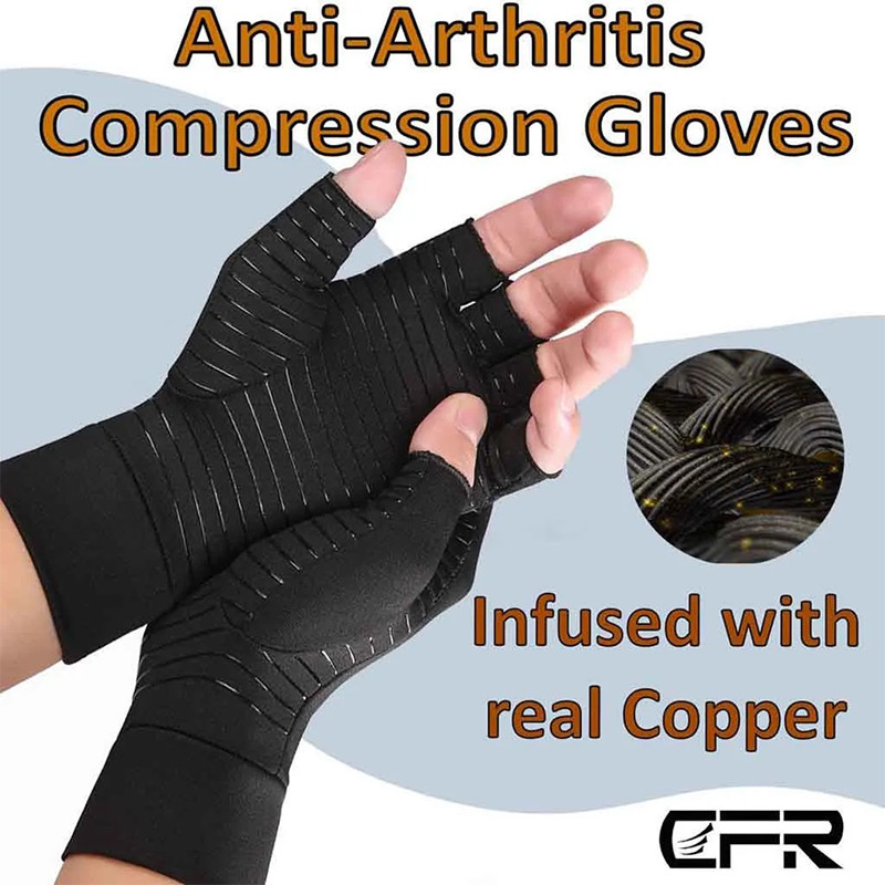 Compression Gloves Fingerless Hand Support Wrist Joint Pain Relief Sleeve