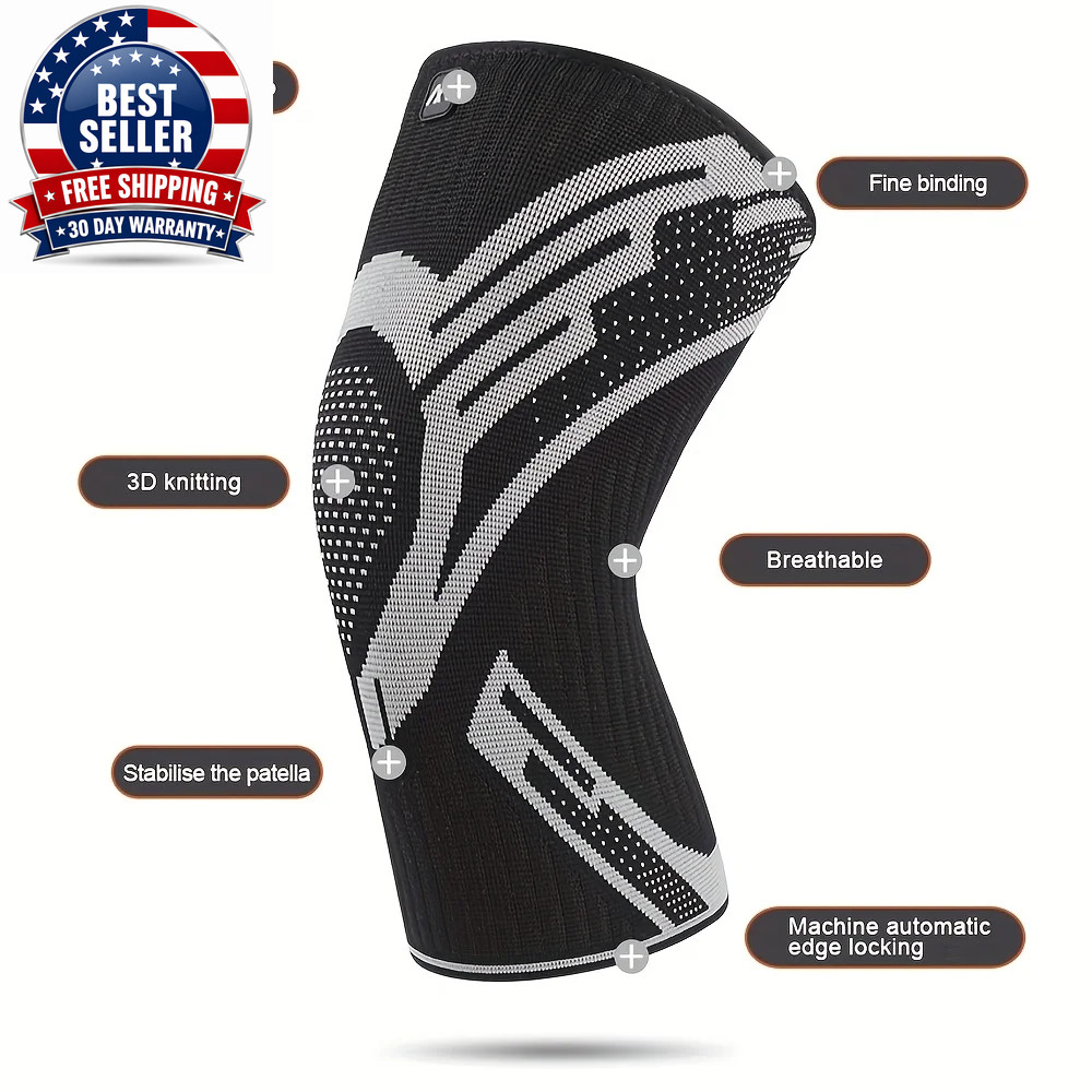 1 Pcs Compression Knee Support Sleeve Elastic Breathable Knee Pads Brace Springs