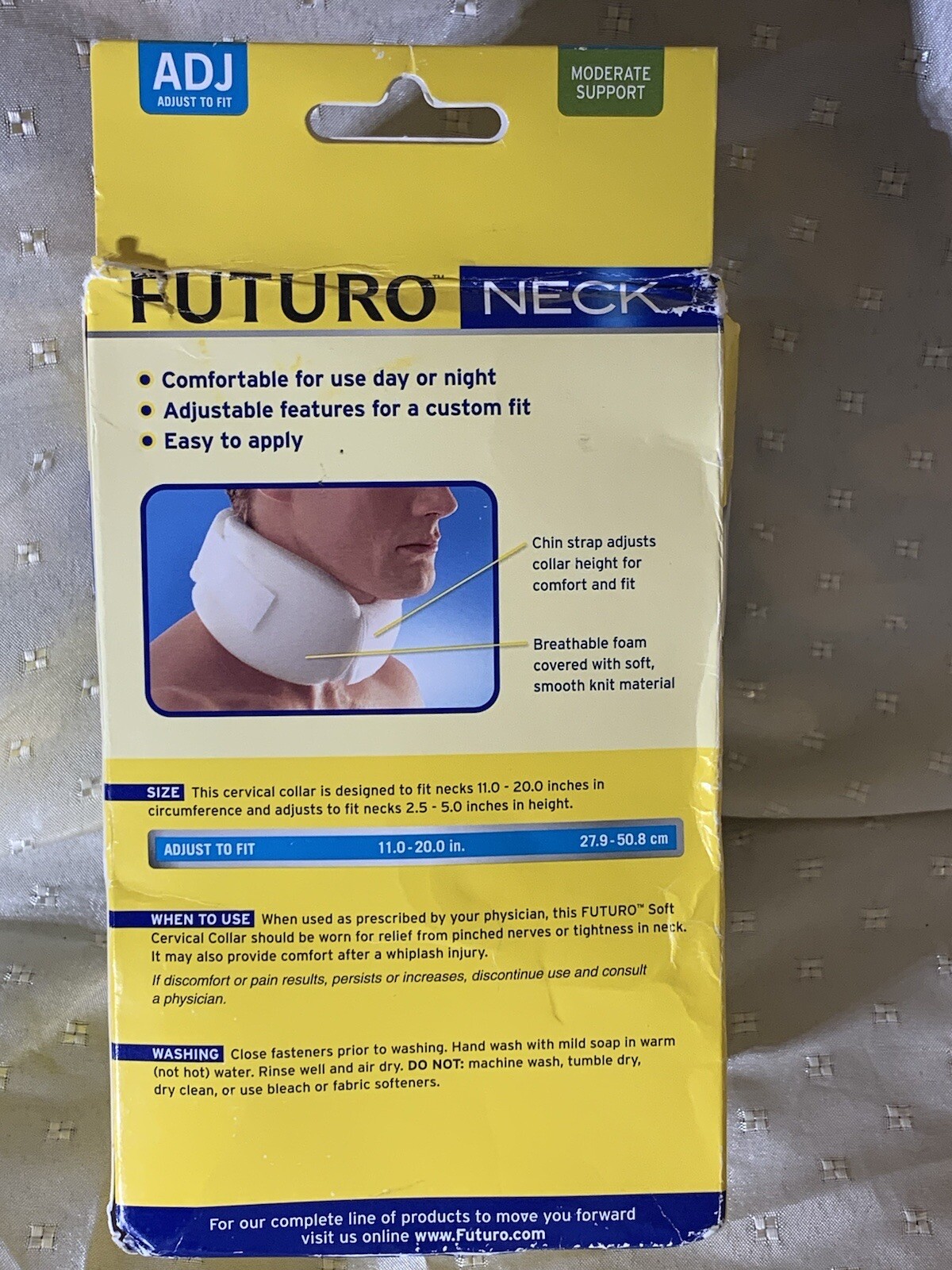 FUTURO Soft Cervical Collar Neck Custom Adjust. Fit Moderate Support 09027