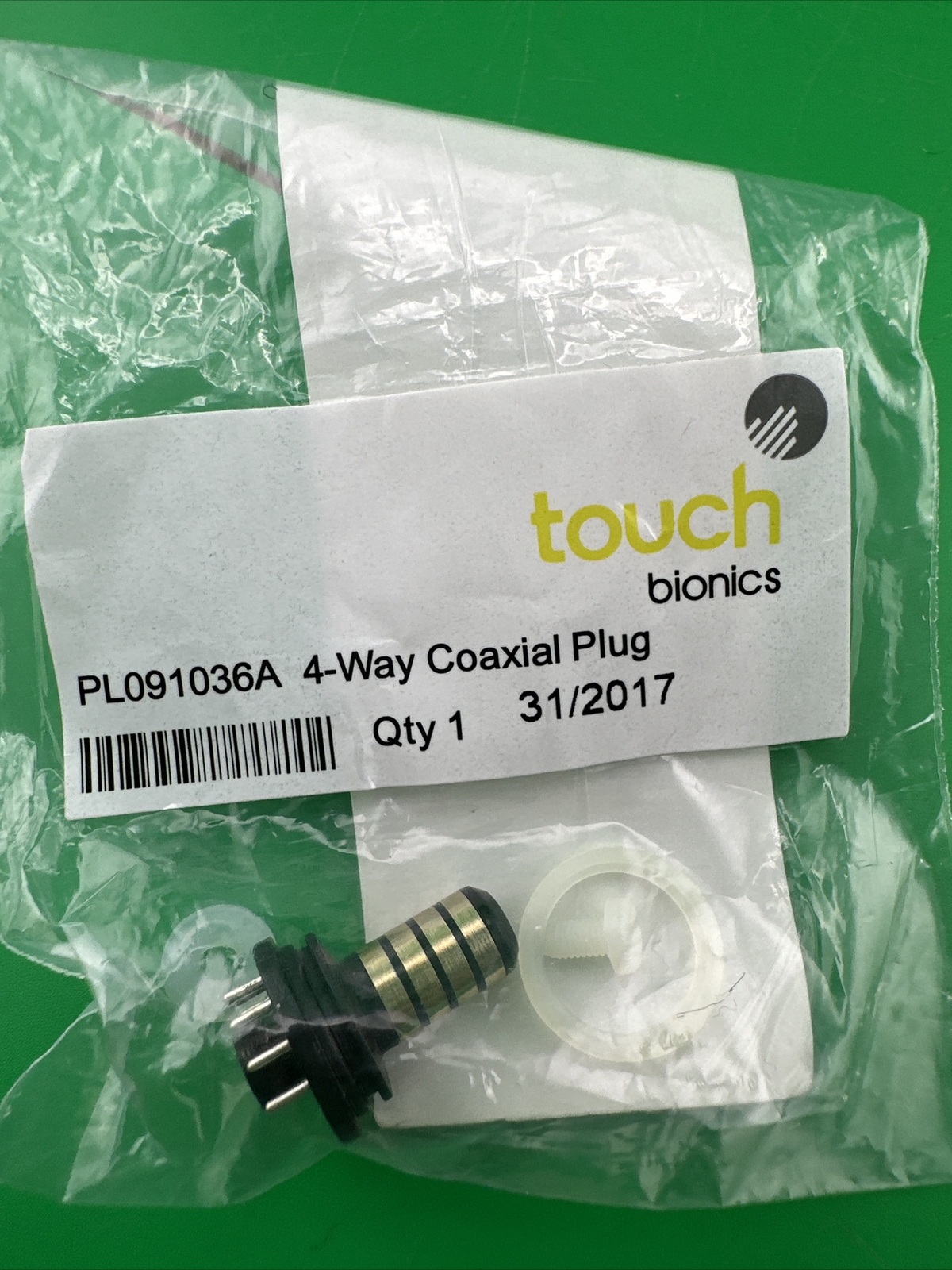 Ossur Touch Bionics Myoelectric Prosthetic Hand 4 Way Coaxial Plug. New