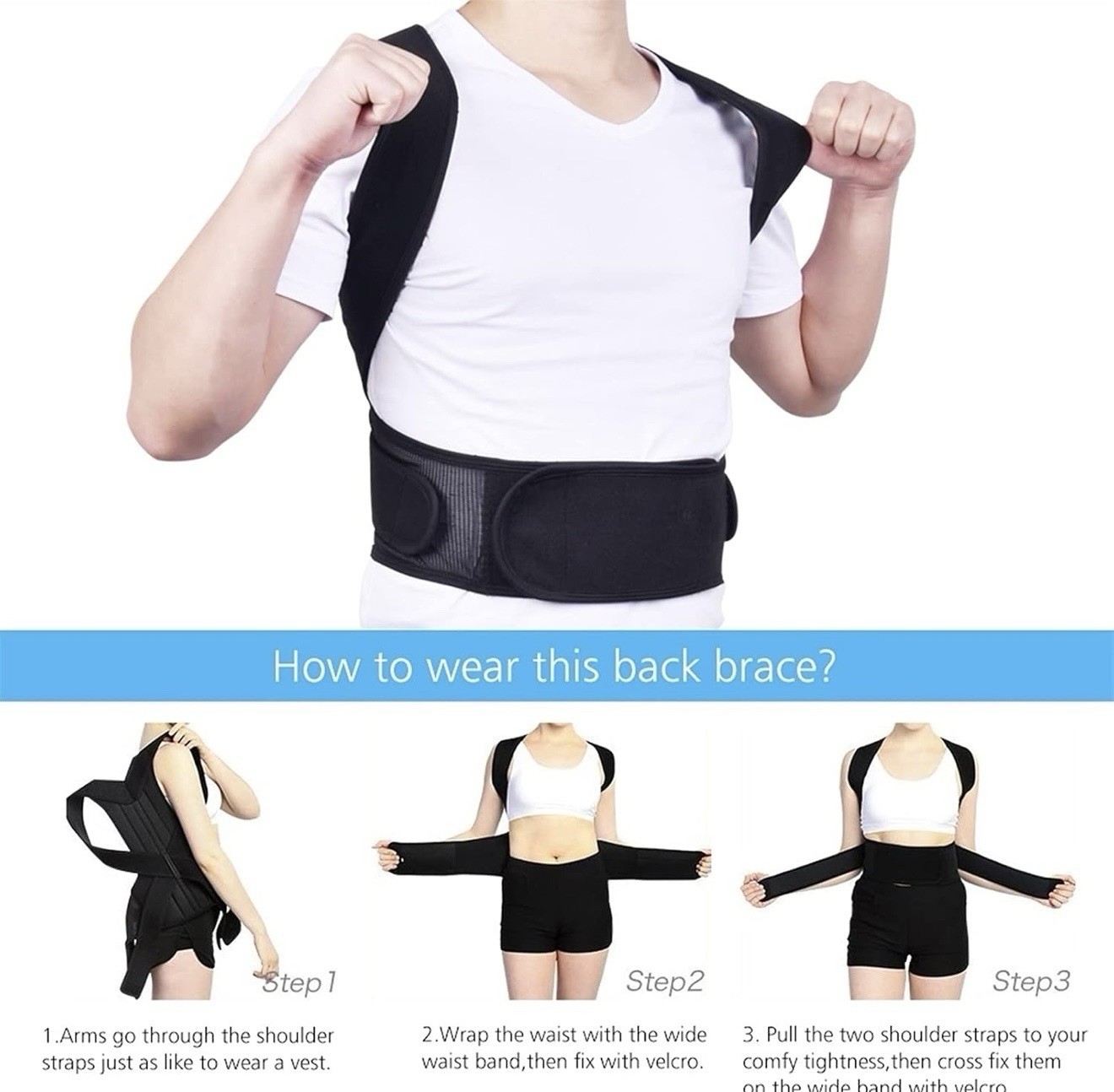 Full Back Belts Posture Corrector Brace Size XL – A0160