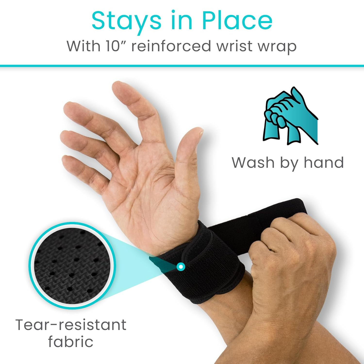 Vive Wrist Support Wrap (2 Pack) – Band for Tennis, Working Out, Golf & Sports –
