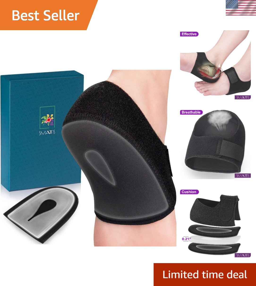 Reusable Cushioned Gel Heel Protectors – Relieve Pain & Discomfort Effectively
