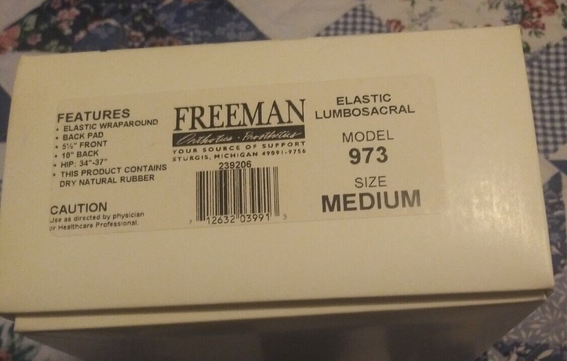 Freeman Elastic Wraparound Lumbosacral 973 M hip 34-37 With Removable Back Pad