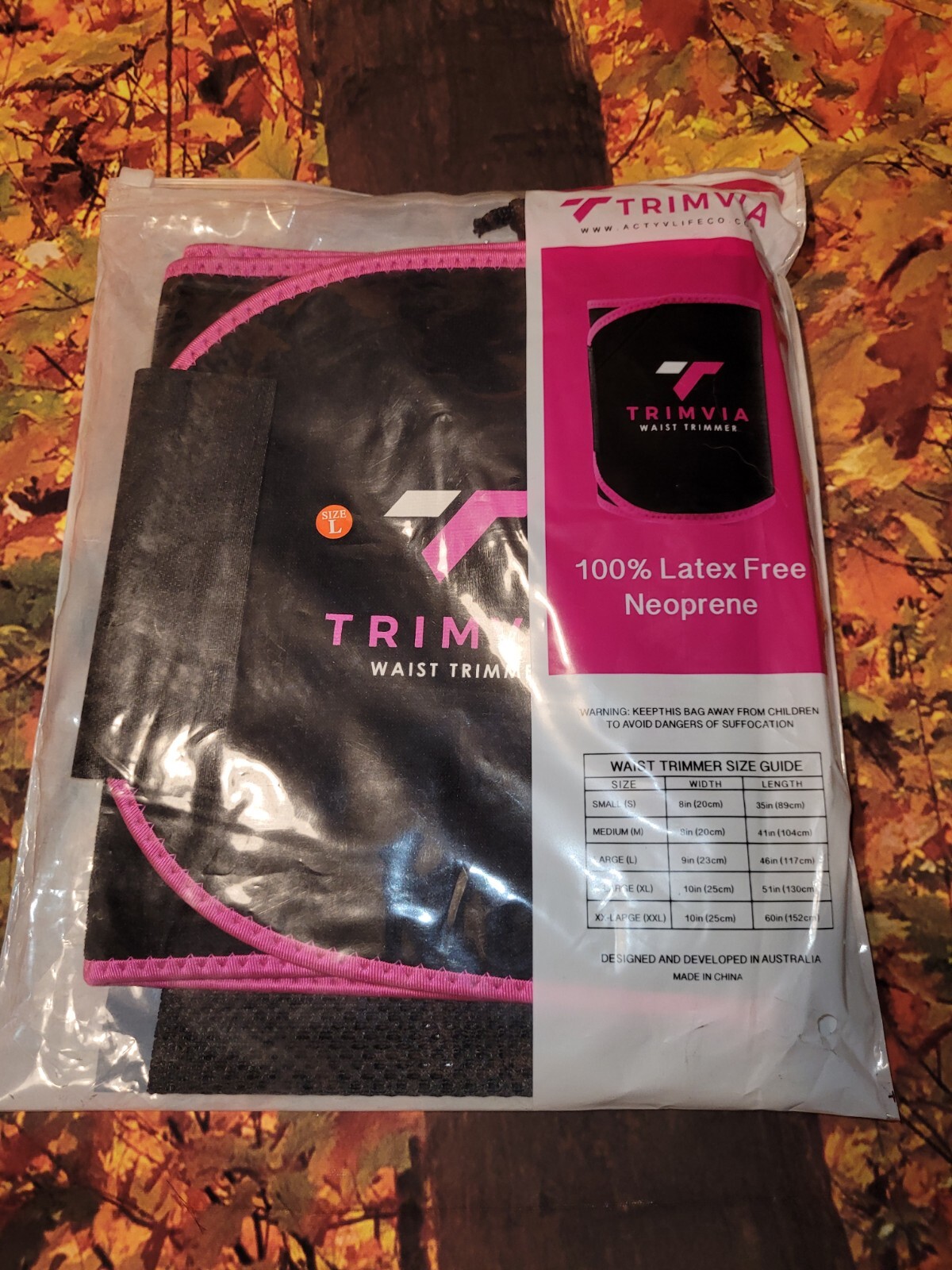 TRIMVIA 100% LATEX FREE NEOPRENE WAIST TRIMMER SHAPER LUMBAR SUPPORT LARGE
