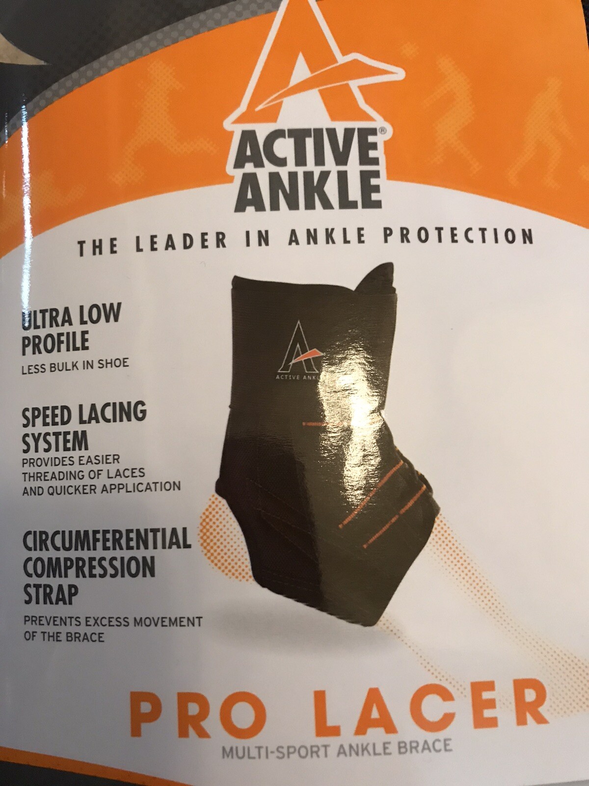 Active Ankle Pro Lacer Multi-Sport Ankle Brace Protection Large Black