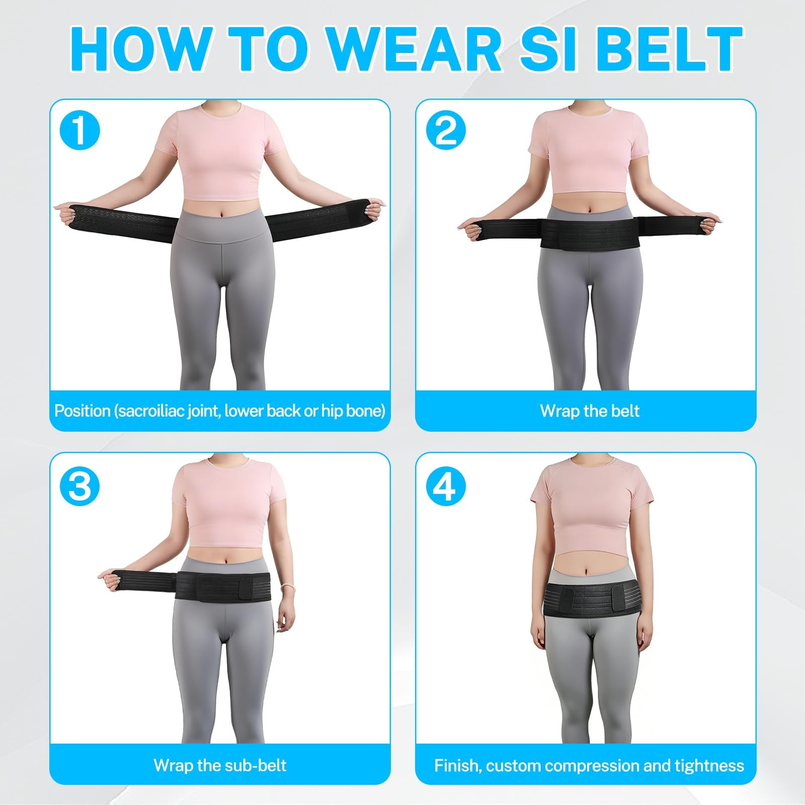 Sacroiliac Belt for Sciatica Pain Relief, Hip Brace for Lower Back Support, A…