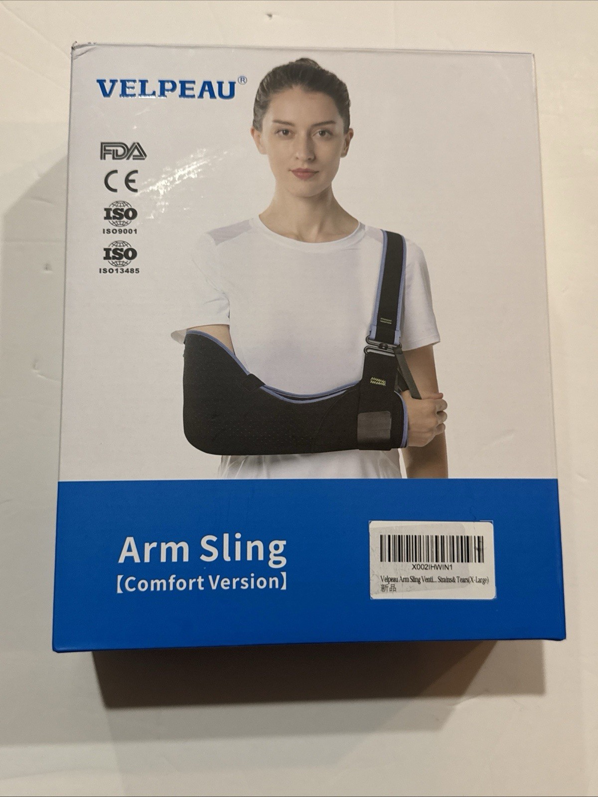 Velpeau Arm Sling Shoulder Immobilizer for Women and Men Left or Right Arm XL