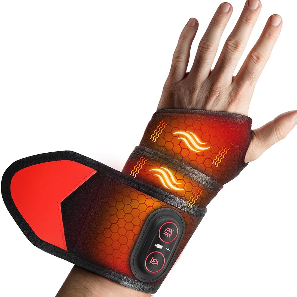 Cordless Wrist Heating Pad Wrap Heated Wrist Brace with Vibration Hand Massager