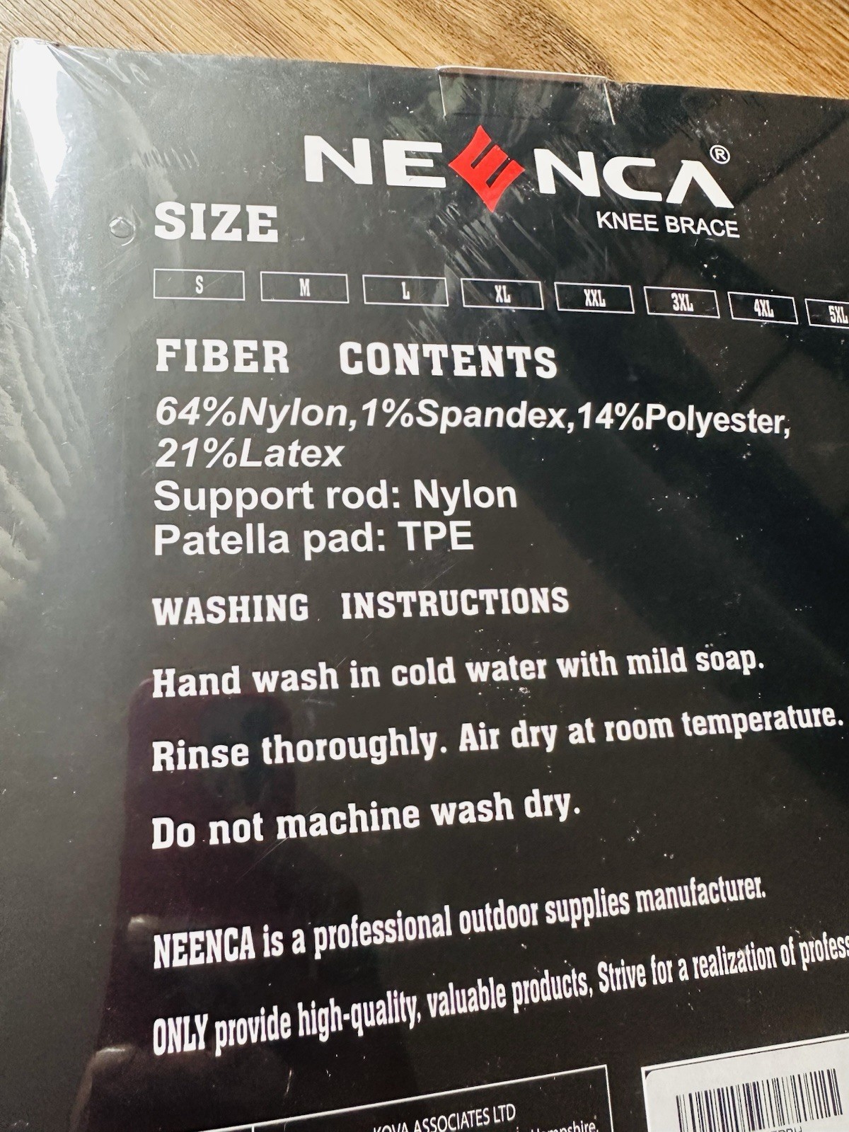 NEENCA Professional Knee Support Brace XL Black HX053 Compression Sleeve NEW