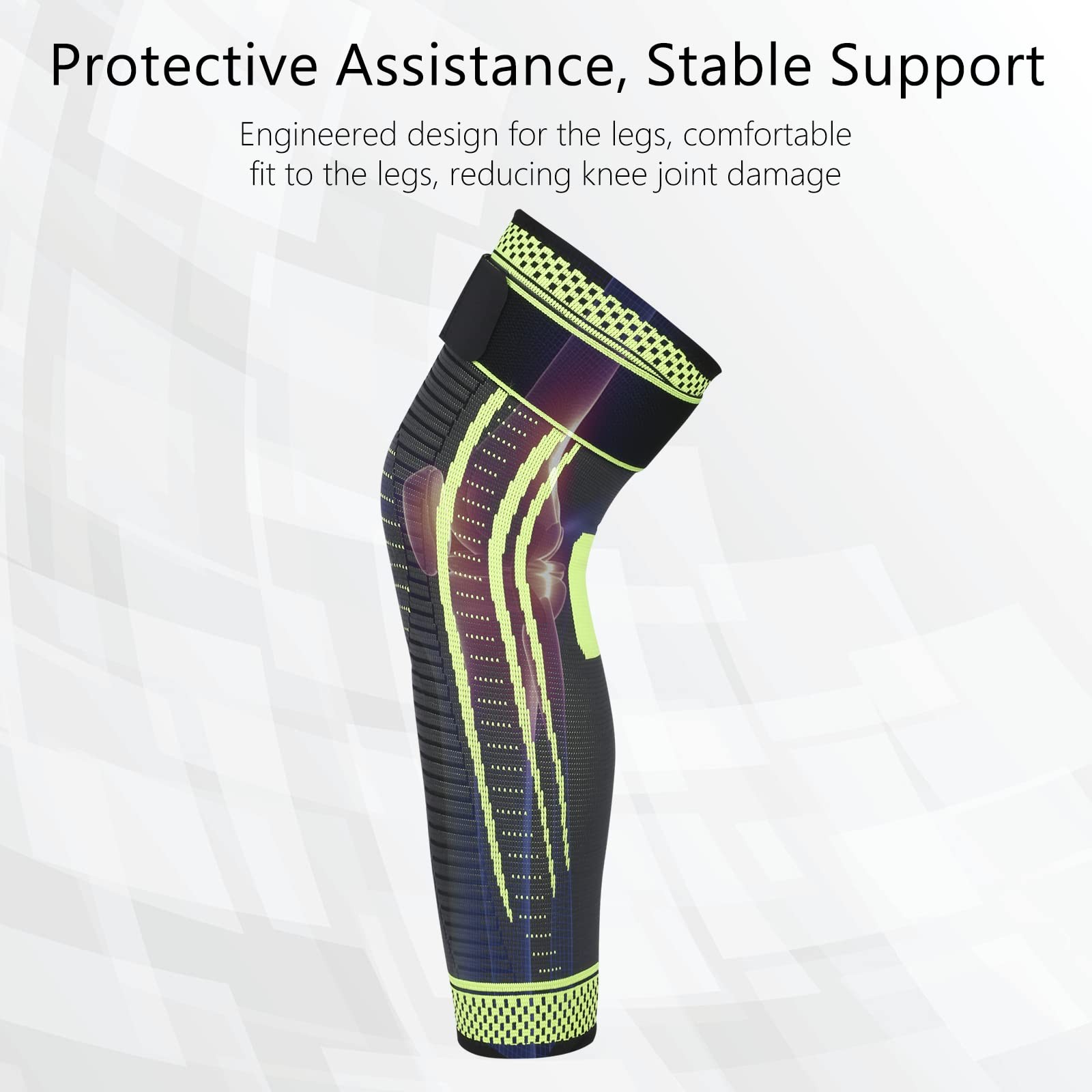 2 Pack Full Leg Compression Sleeves, Long Knee Support, ACJ, Meniscus Tear