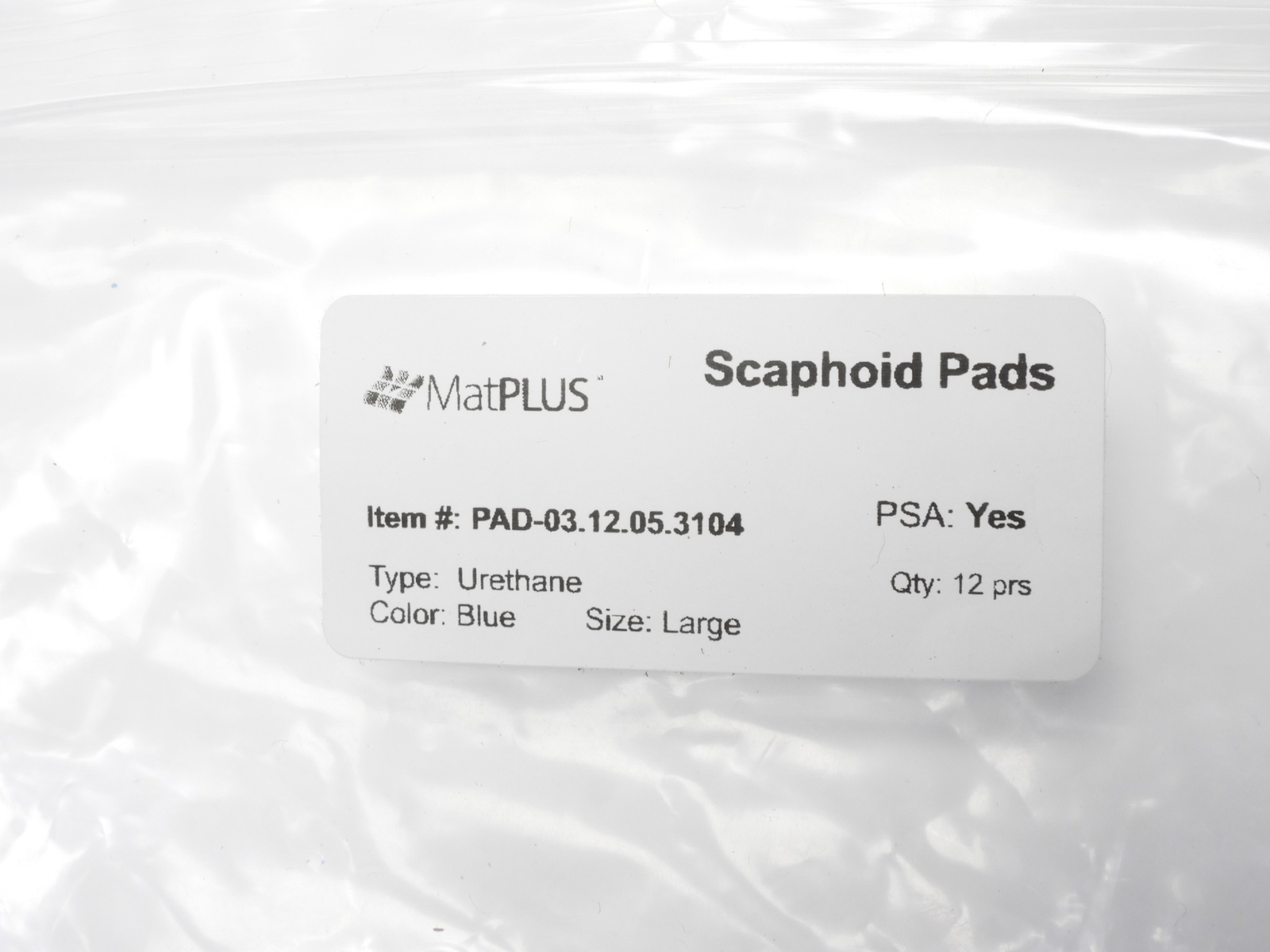 Scaphoid Pads Type Urethane Blue Size Large (2-Pair) PPT w/ Adhesive PAD-03.12.0