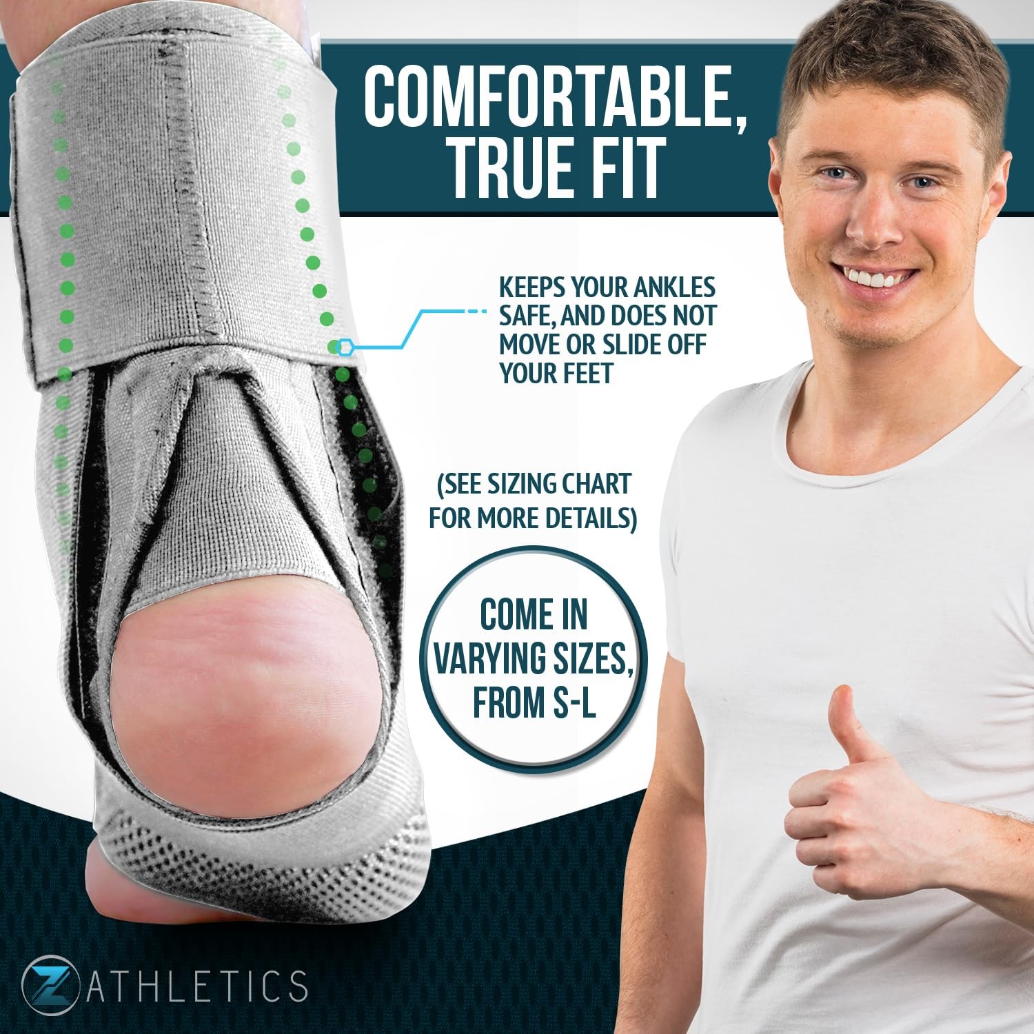 Ankle Brace with Side Stabilizers – Lace Up Adjustable Support for Sports