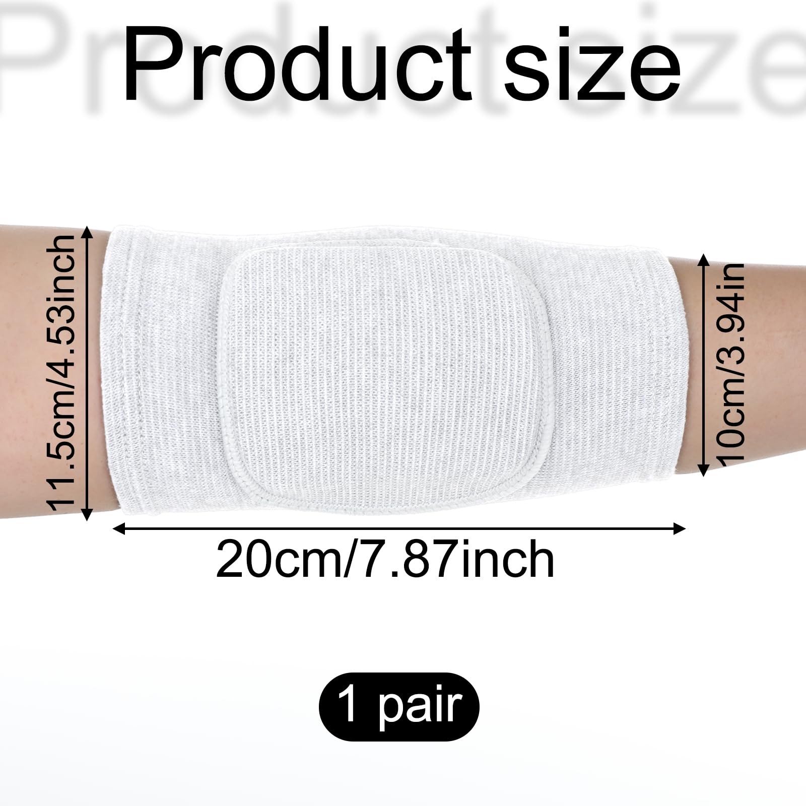 1 Pair Elbow Pads Thicken Sponge White Breathable Protective Arm Support Sports