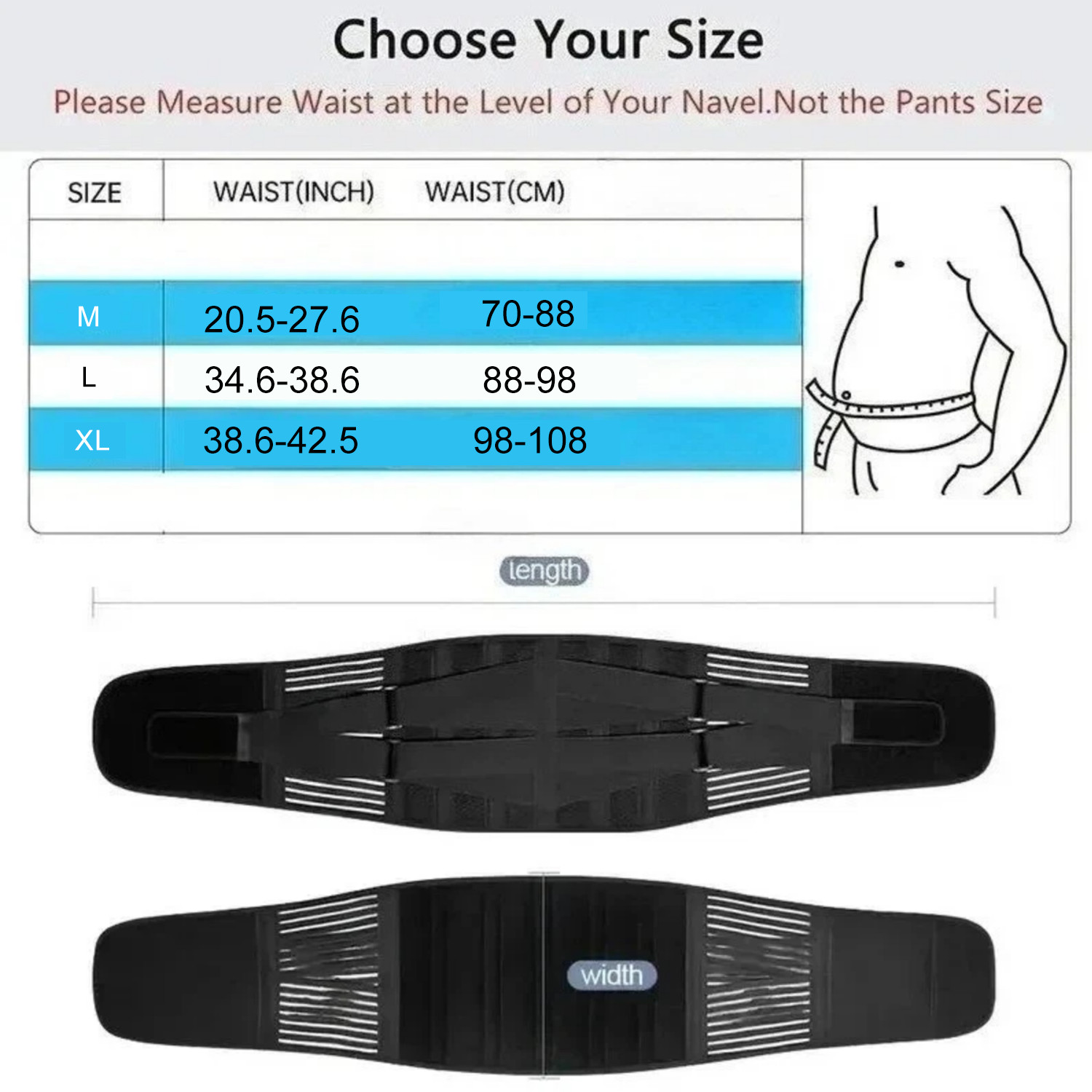 Adjustable Lower Back Brace Lumbar Support Waist Belt For Men Women Pain Relief