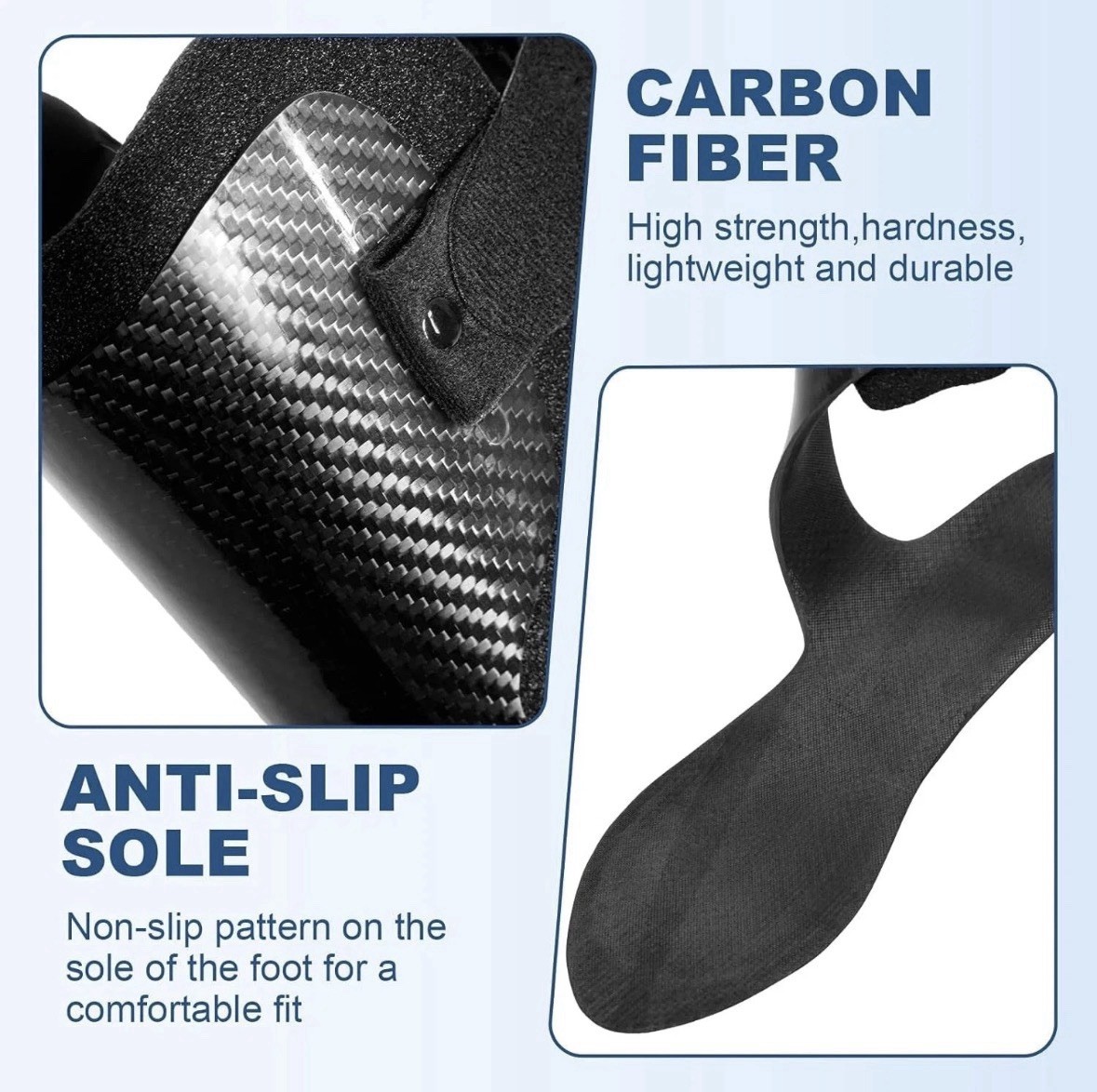 Estinko Carbon Fiber AFO Foot Drop Brace LEFT LARGE Ankle Support Walking Aid