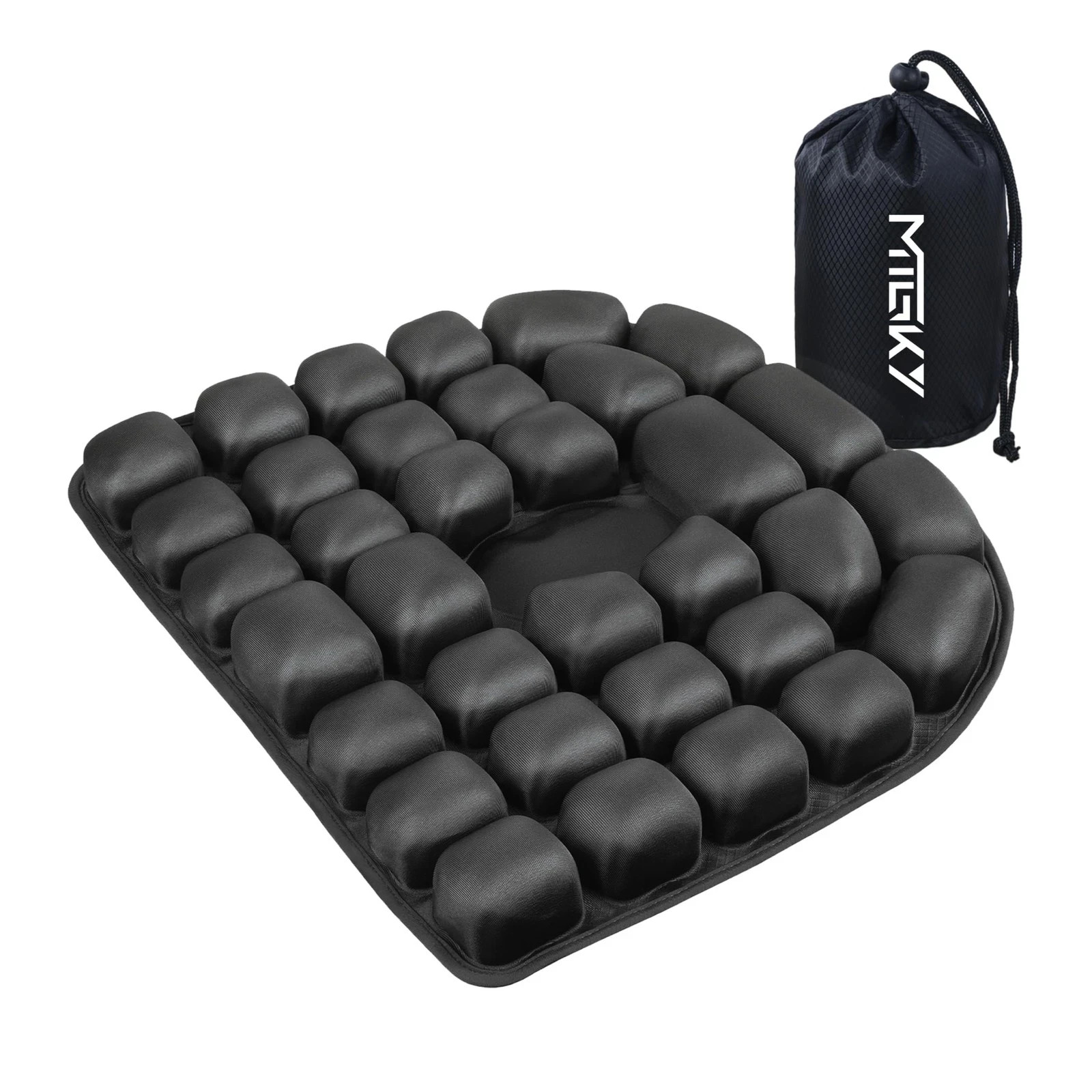 MTGKY Sondor Travel Cushion,Portable & Adjustable one for all, Round+black