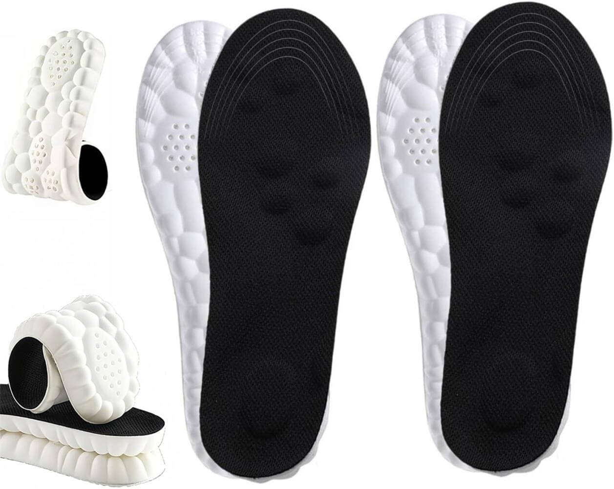 4D Cloud Insoles for Men Women, Breathable Memory Foam Cloud Massage Insoles,Arc