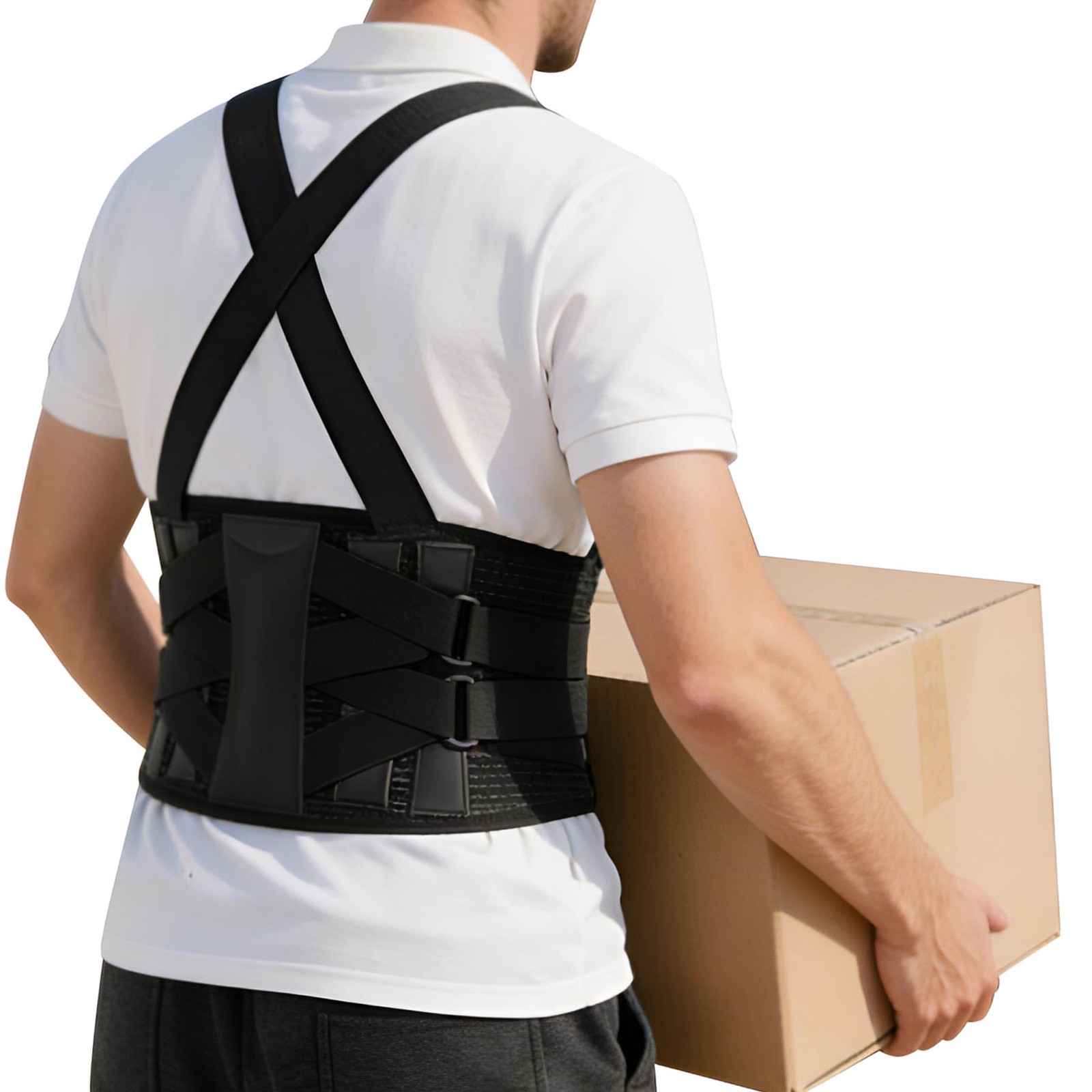 Cmipeob Back Brace for Women and Men Lower Support Belt Large, Black