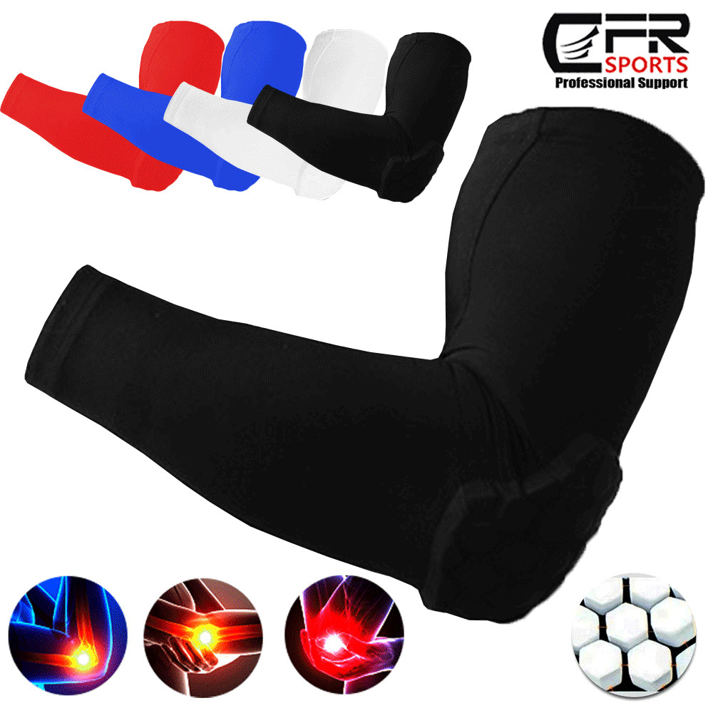 Compression Sleeve Arm Elbow Support Brace Joint Honeycomb Pad Arthritis Fitness