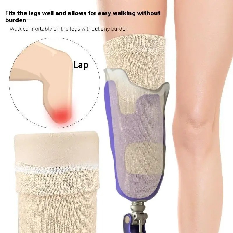 Prosthetic Limb Gel Sock Amputee Comfort Shock Absorbing Liner Sleeve