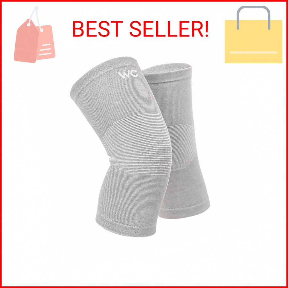 Wonder Care 2-Pack Bamboo Knee Compression Sleeve for Men and Women, Compression