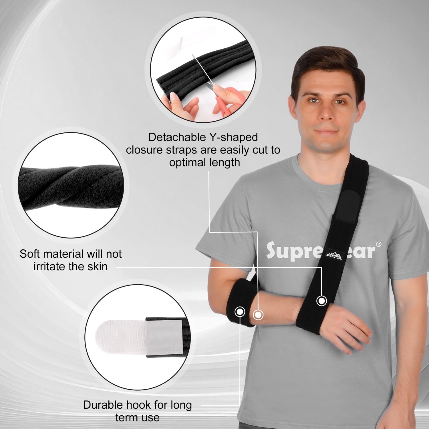 Adjustable Arm Support Strap, Lightweight Shoulder Immobilizer for Injured El…