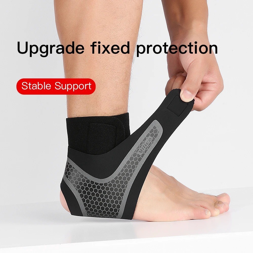 1 Pcs Adjustable Ankle Brace Compression Sleeve Support Fasciitis Pain Relief US