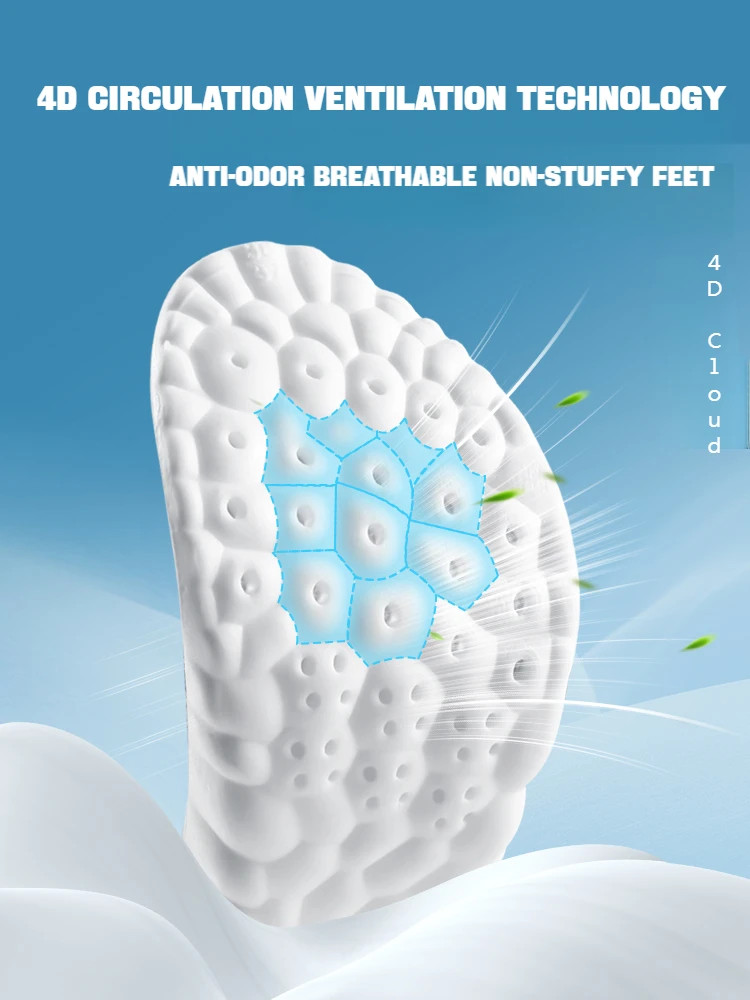 1Pair Arch Support Orthopedic Inserts Sports Shock Absorption Shoe Pads 4D Soft