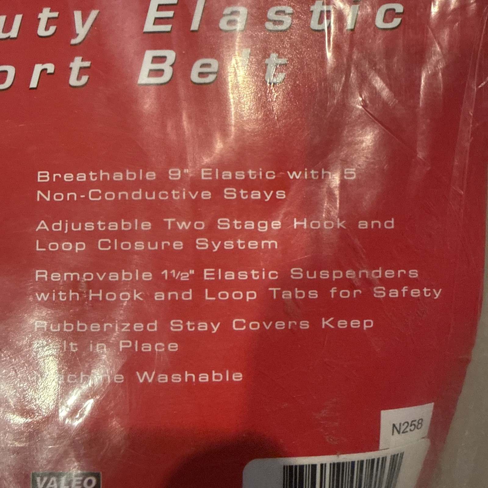 Valeo VI4676ME Heavy-Duty Elastic Back Support, Black, Medium