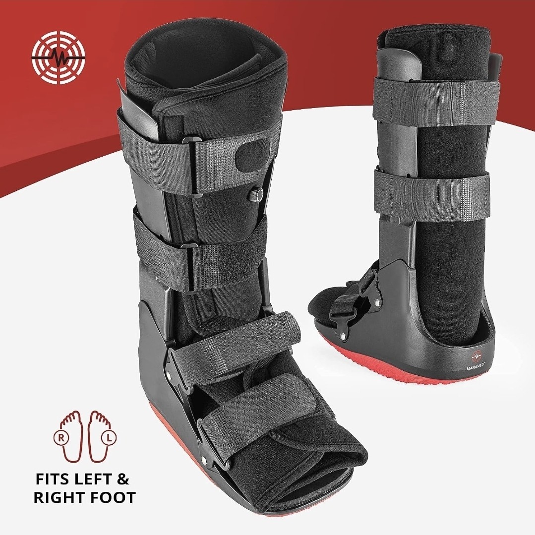 ManaEZ ManaEZBoot Air Pneumatic Walker Boot Large Adjustable Black/Red EZBA01L