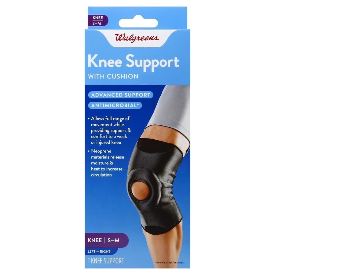 Walgreens Knee Brace Hinged Max-Support Adjustable &Antimicrobial, S/M, NEW