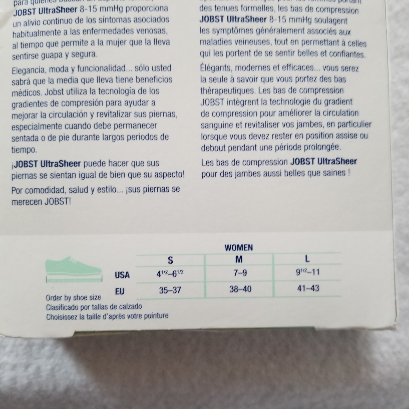 JOBST Women’s Size Medium Ultrasheer Thigh High 8-15mmHg Support Classic Black