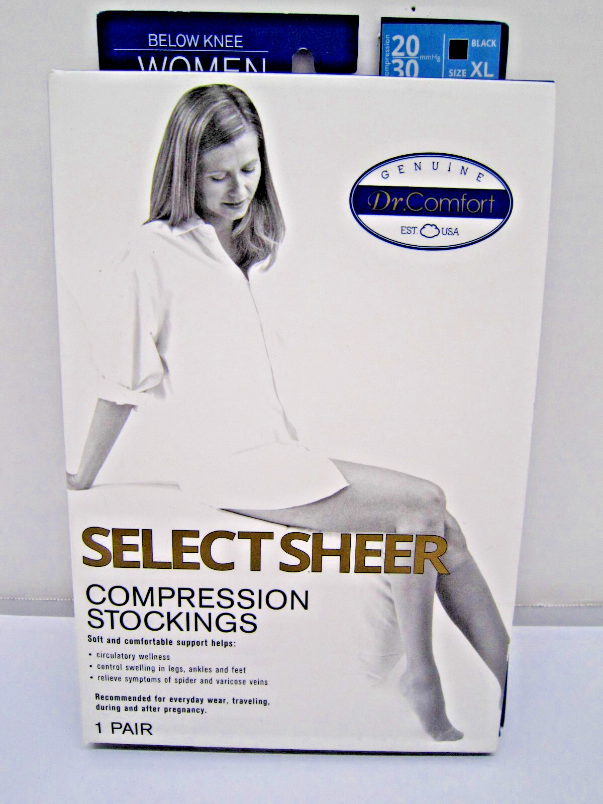 Dr. Comfort Select Sheer-20-30/MMHG Below Knee Women’s Compression Stockings.