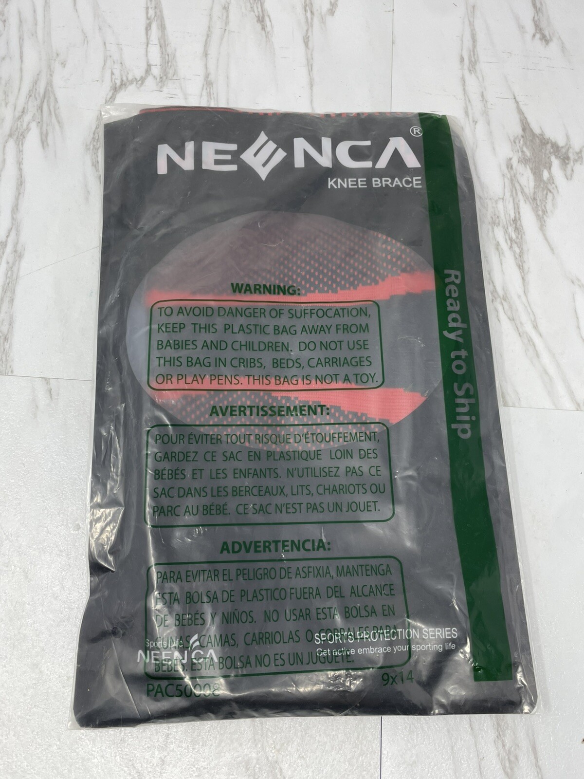Neenca Knee Brace Black Size X-Large Nylon Polyester Blend