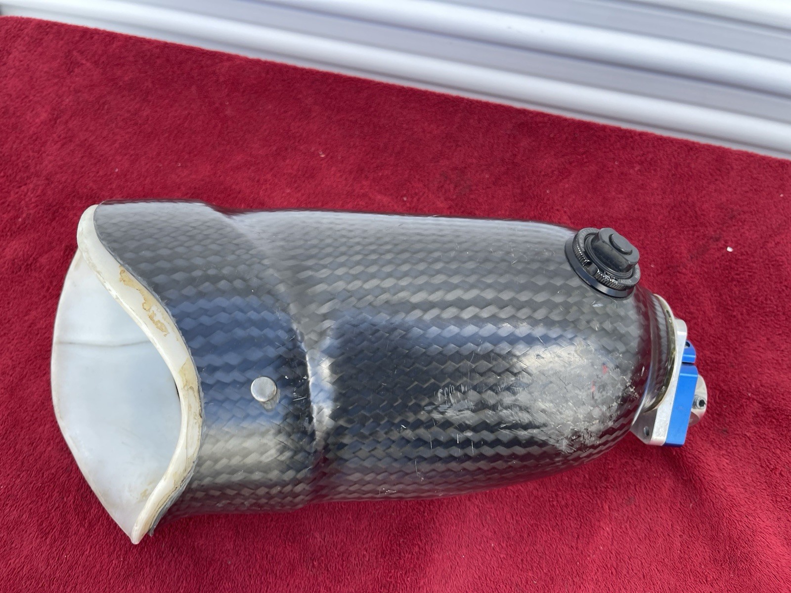Above Knee Prosthetic Socket Left leg Carbon W Mounting Plate As Pictured.