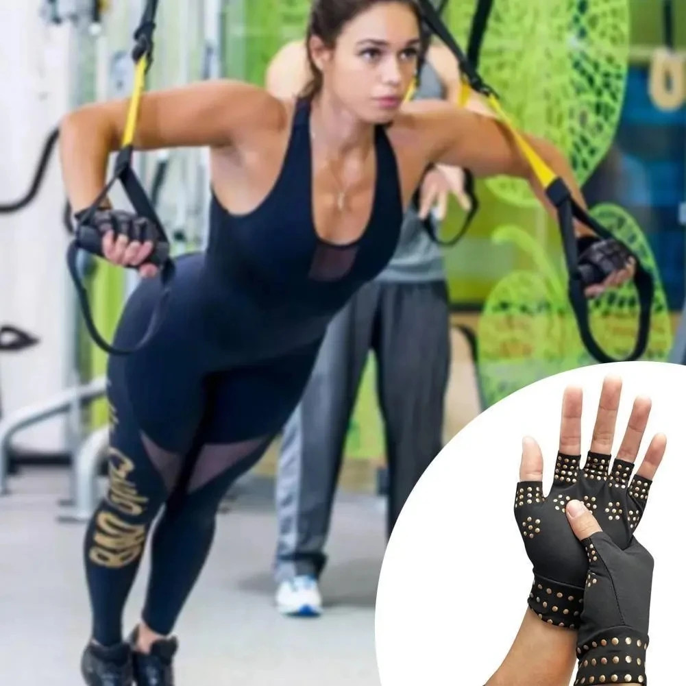 Arthritis Gloves Fingerless Magnetic Compression Support Hand Joint Pain Relief