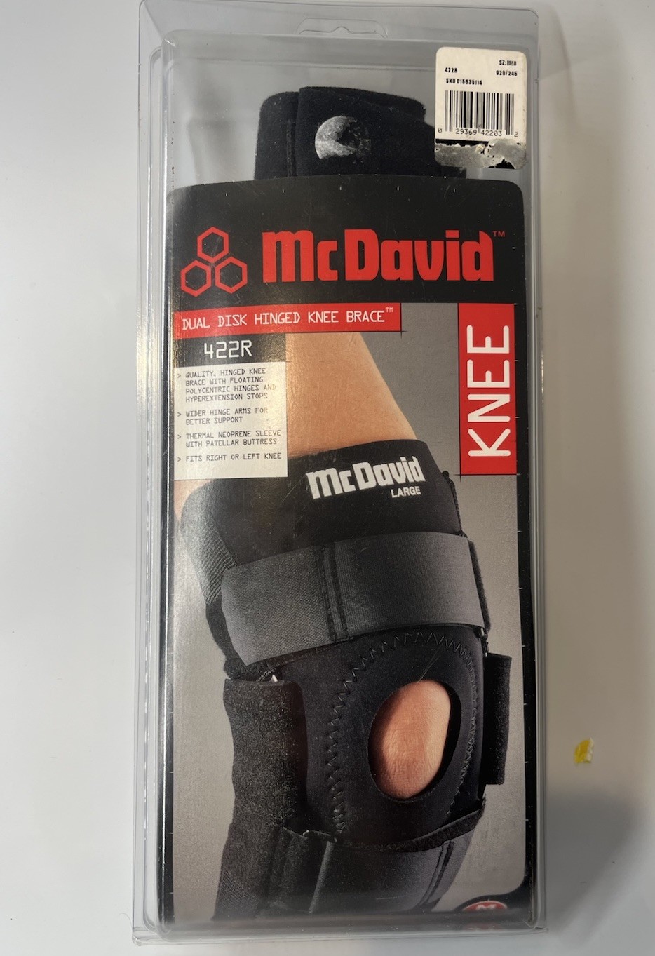 McDavid 422R Hinged Knee Support, Knee Brace Protection Level lII Medium New￼
