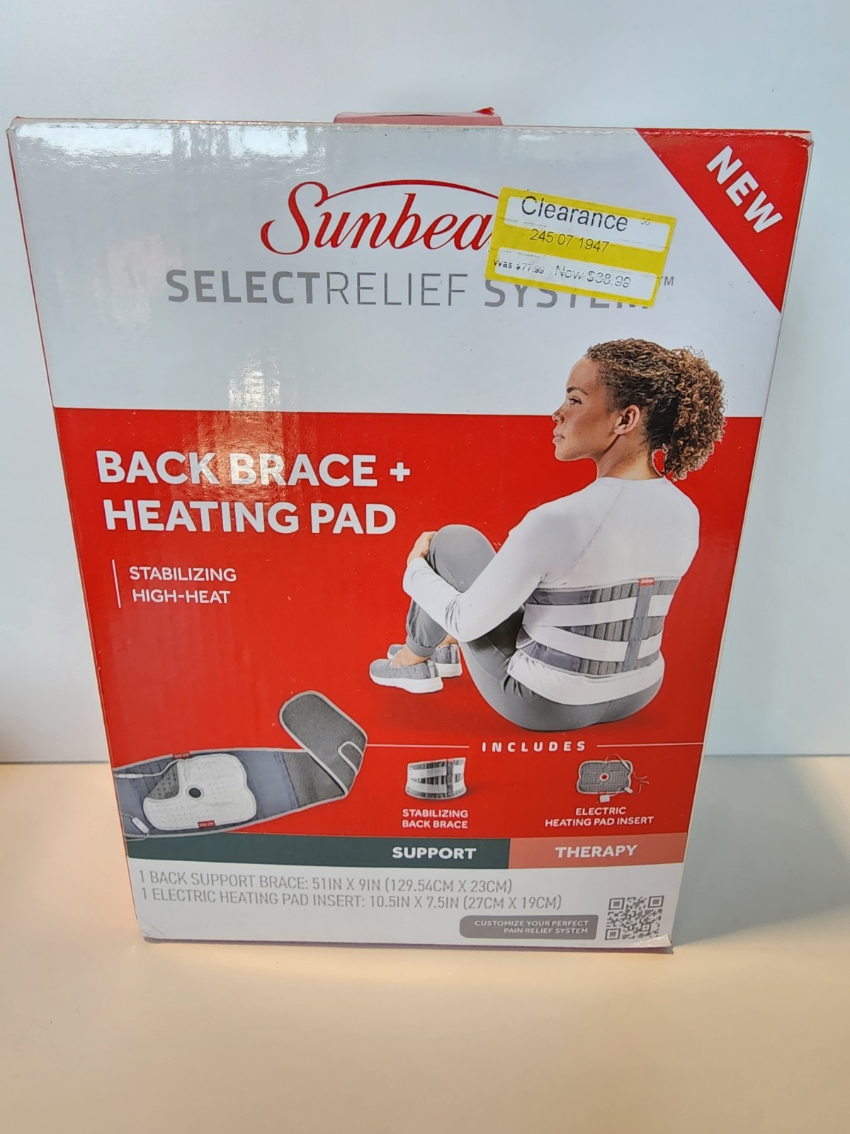 Sunbeam Select Relief System Back Therapy Bundle USB Powered Firm Support