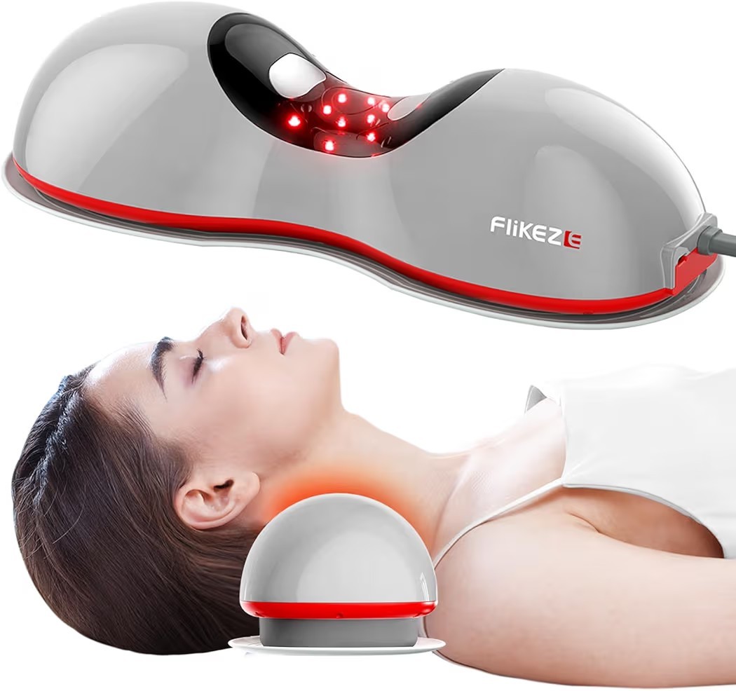 Cervical Traction Device Plus Red Light Therapy Support Pillow for Neck Pain