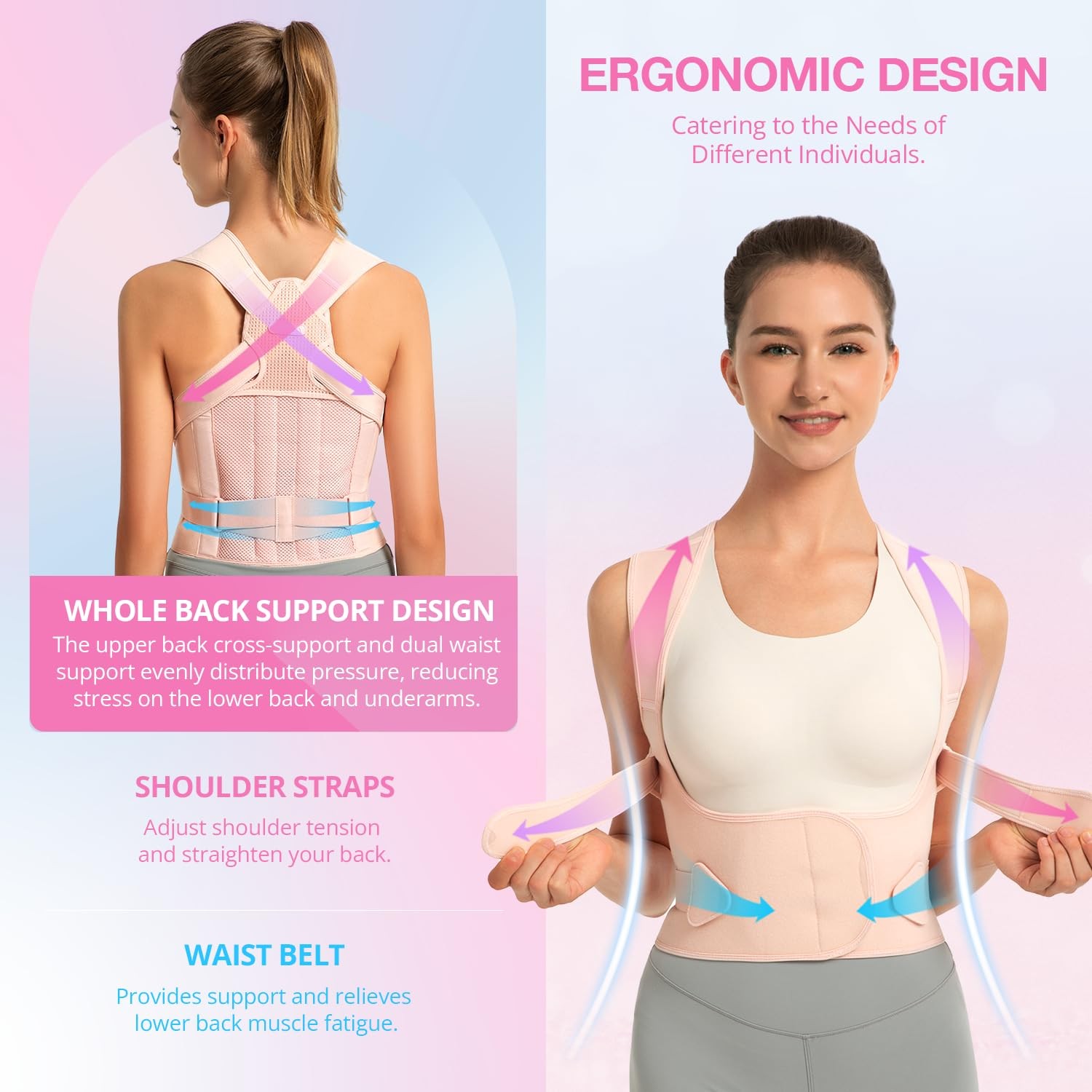 Posture Corrector for Women for Support: Back Brace for Full Back Support – Adju