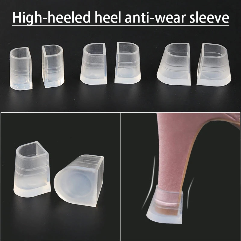 2 Pcs Silicone High Heel Protector Anti-Slip Latin Dance Shoes Covers Wedding