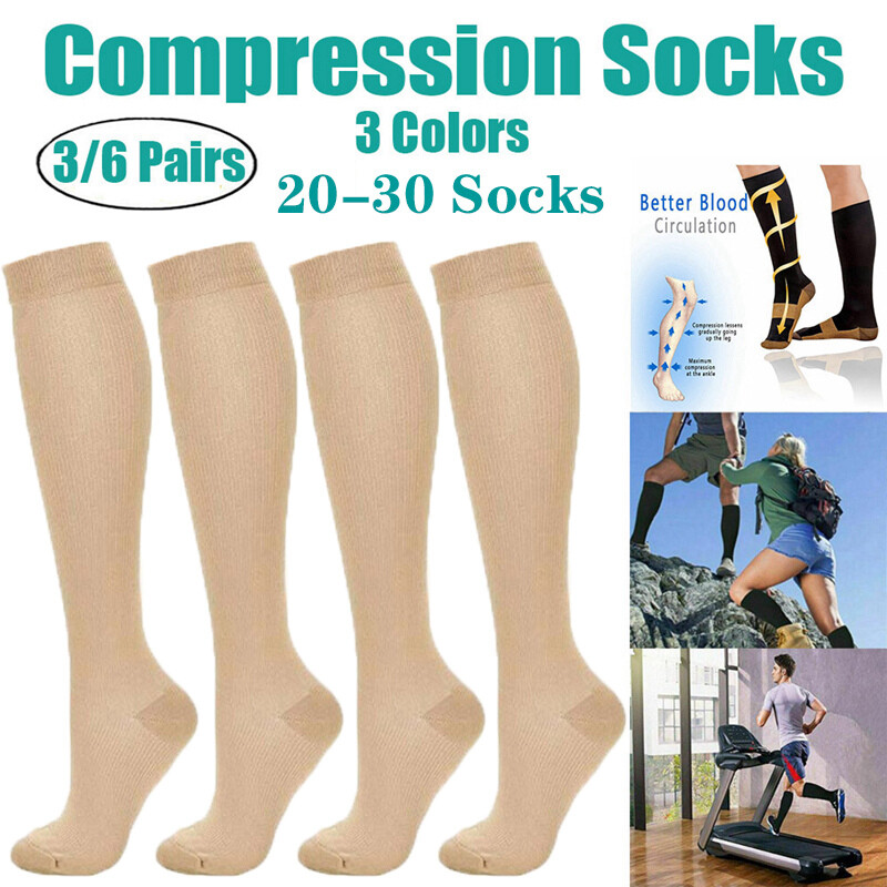 20-30 mmHg Compression Socks Medical Support Stockings Edema Varicose Men Women