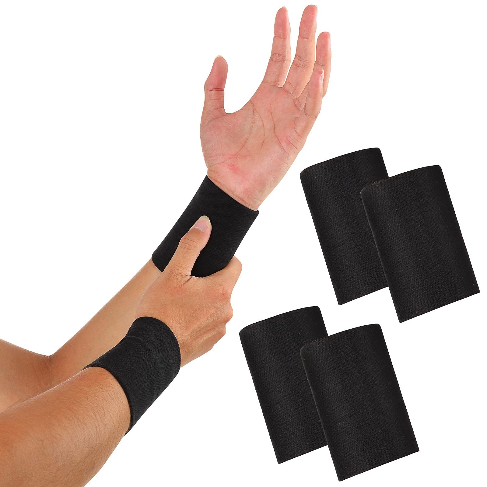 SATINIOR 2 Pairs Compression Wrist Sleeve Small, Black