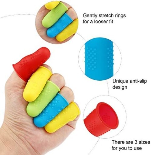 Colorful Finger Tip Covers Assorted Sizes for Crafting and Office Tasks