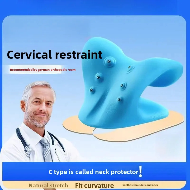 CShaped Pillow Cervical Massage Pillow Neck Correction Traction Support Massage