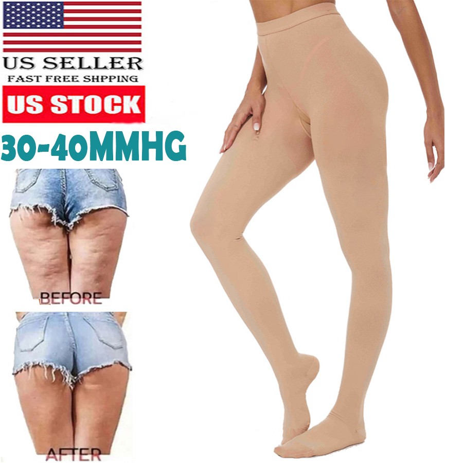 Compression Pantyhose Support Stockings 30-40 mmHg Medical Relief Varicose Veins