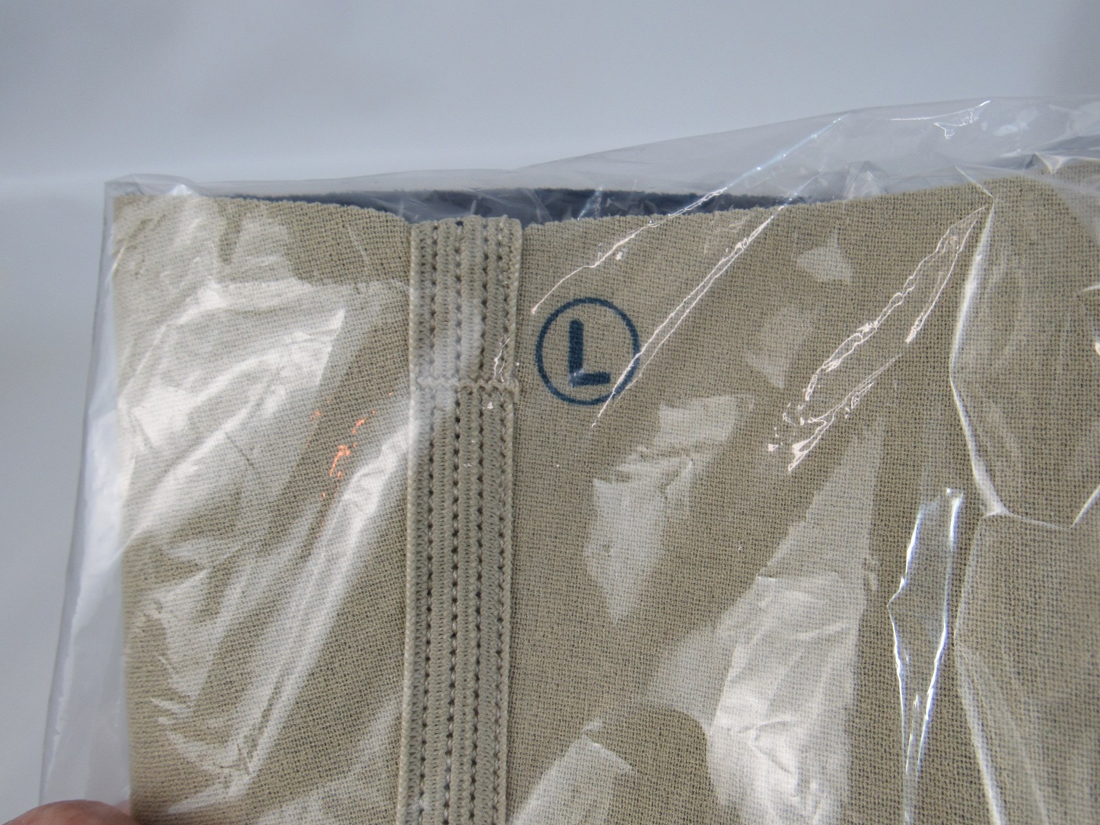 Jerome Neoprene Open Patella Knee Sleeve w Extra Padding, Beige, Size Large